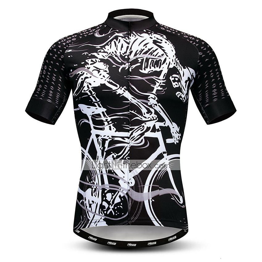 Crane Men's Black Cycling Jersey 2XL, Polyester