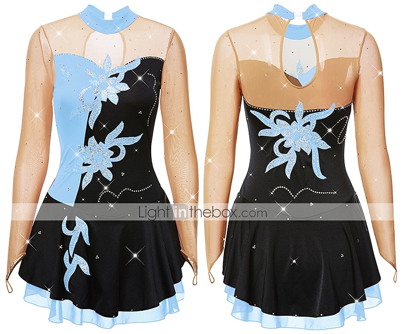 Rochie de Patinaj Artistic Pentru femei Fete Πατινάζ στο πάγο Rochii Ținute Yan roz Alb / Alb Galben și galben Peteci Spandex Înaltă Elasticitate Competiție Ținută Patinaj Clasic Manșon Lung Patinaj 2025 - $123.99 –P16