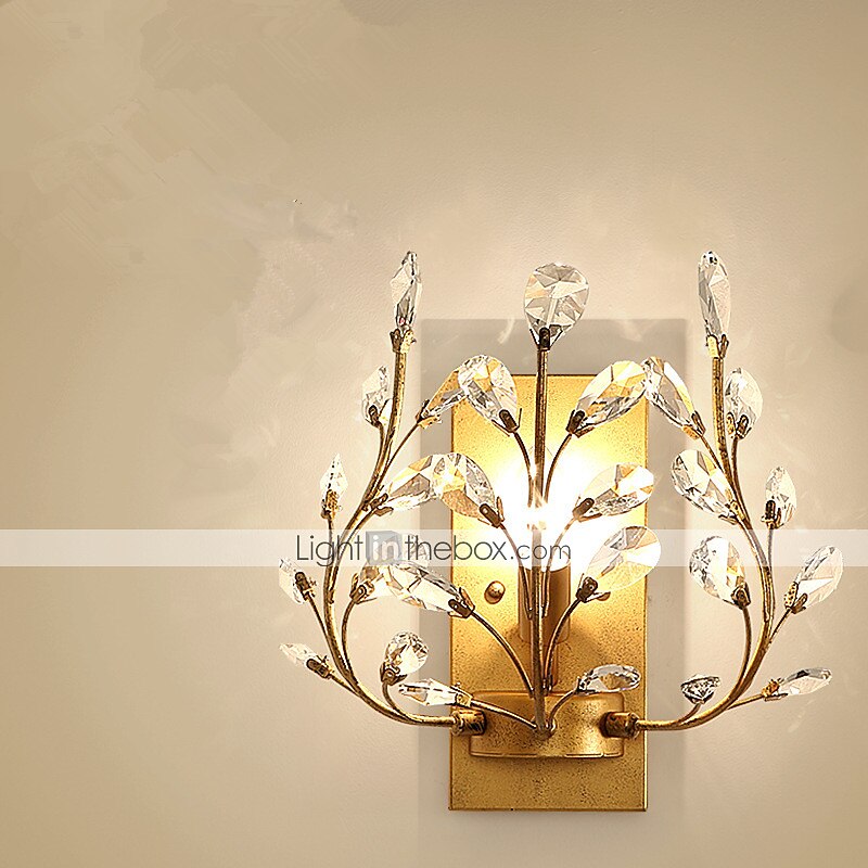 lampada da parete a testa singola country americano lampada da parete comodino camera da letto in stile europeo soggiorno lampada da parete in cristallo creativo retrò candela di ferro del 2026 a $187.99 –P3