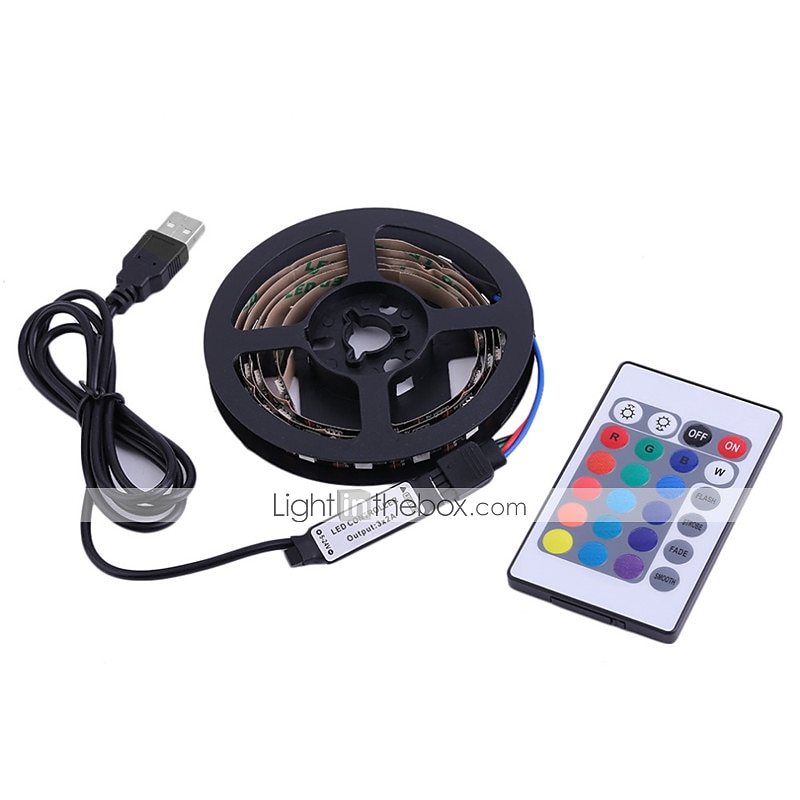 1pcs LED Strip Light USB 5050SMD DC5V Flexible LED Lamp Tape RGB 0.5M TV Desktop Screen BackLight Diode Tape with 24K Remote 2025 - $13.99 –P4