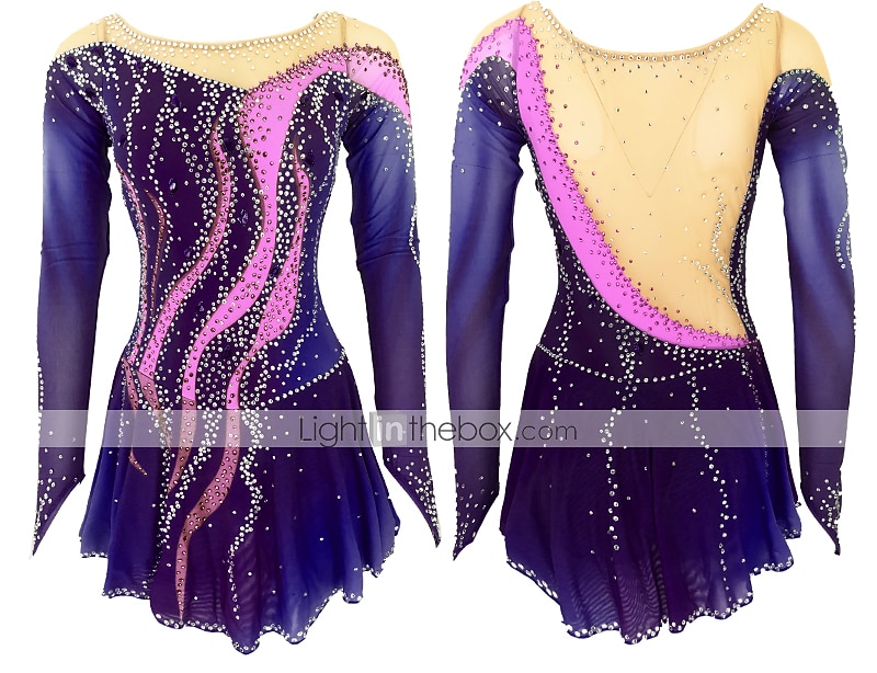 Rochie de Patinaj Artistic Pentru femei Fete Πατινάζ στο πάγο Rochii Ținute Yan roz Violet Alb / Alb Deschide Înapoi Spandex Înaltă Elasticitate Antrenament Ținută Patinaj Confecționat Manual Mat 2025 - $194.99 –P9
