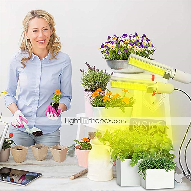 Grow Light for Indoor Plants LED Plant Growing Light LED Plant Grow Light Sunlike Full Spectrum 45W E27 Dual Head Flexible Gooseneck for Greenhouse flower Phyto lamp 2026 - $75.99 –P5