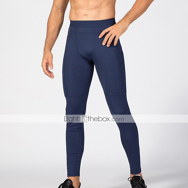 YUERLIAN Per uomo Pantaloni a compressione Livello base con tasca per telefono Vita alta Livello Base Estate Tenere al caldo Traspirante Traspirazione umidità Elasticizzato Fitness Allenamento in del 2025 a $16.49 –P5