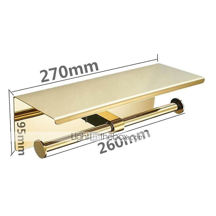 Toilet Paper Holder Multifunction Stainless Steel Bathroom Shelf Double Rods Wall Mounted 1pc 2025 - $60.99 –P7