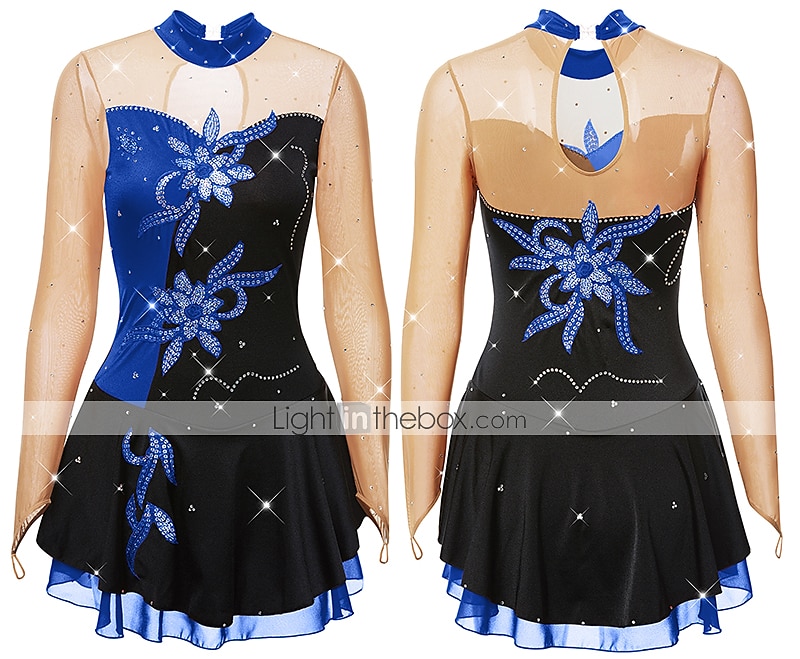 Rochie de Patinaj Artistic Pentru femei Fete Πατινάζ στο πάγο Rochii Ținute Yan roz Alb / Alb Galben și galben Peteci Spandex Înaltă Elasticitate Competiție Ținută Patinaj Clasic Manșon Lung Patinaj 2025 - $123.99 –P15