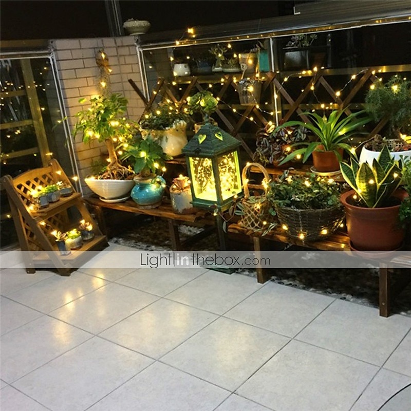 2 τεμ. 10m led νεραϊδόσχοινα φωτάκια led 100leds φώτα από χάλκινο σύρμα ζεστό λευκό λευκό χρώμα που αλλάζει χρώμα αδιάβροχο πάρτι διακοσμητικές μπαταρίες powered 2025 - $21.99 –P1