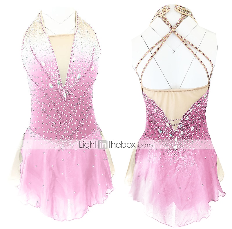 Vestido de patinaje artístico Mujer Chica Patinaje Sobre Hielo Vestidos Accesorios Púrpula Claro Rosado morado Amarillo y amarillo Espalda Abierta Licra Microelástico Entrenamiento Ropa de Patinaje 2026 - $157.99 –P8