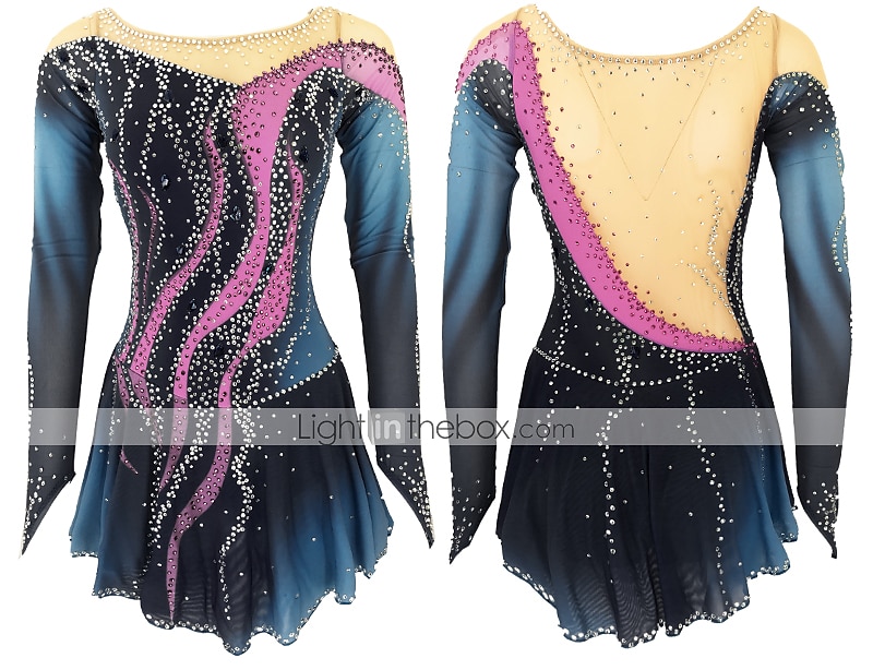 Rochie de Patinaj Artistic Pentru femei Fete Πατινάζ στο πάγο Rochii Ținute Yan roz Violet Alb / Alb Deschide Înapoi Spandex Înaltă Elasticitate Antrenament Ținută Patinaj Confecționat Manual Mat 2025 - $194.99 –P10