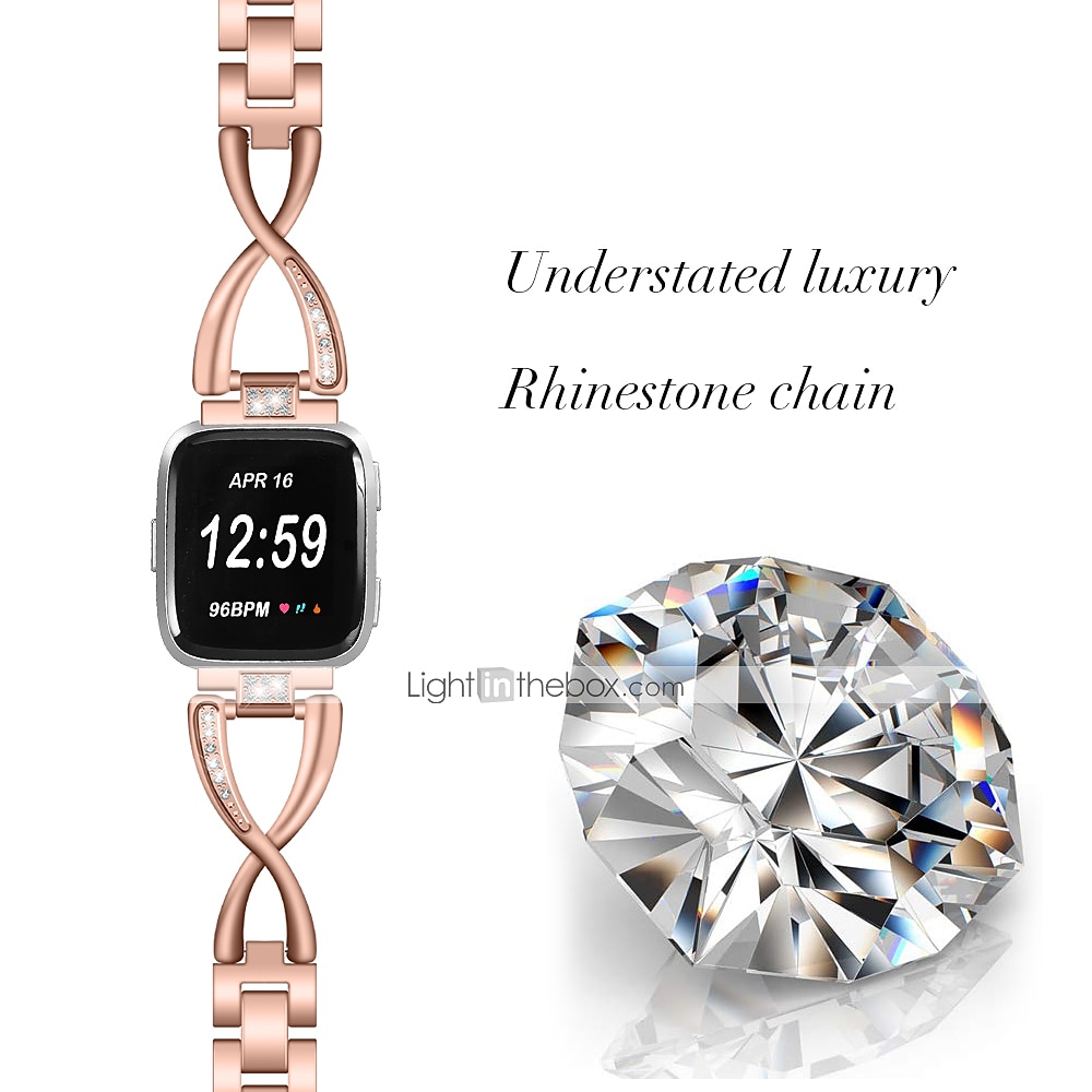 Watch Band for Fitbit Versa 2 / Versa Lite / Versa SE / Versa Stainless Steel Rhinestone Replacement  Strap Bling Diamond Jewelry Bracelet Wristband 2025 - $20.99 –P2