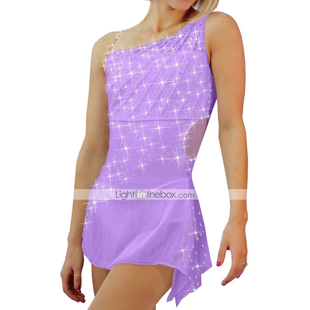Rochie de Patinaj Artistic Pentru femei Fete Πατινάζ στο πάγο Rochii Ținute Negru Alb Galben Spandex Înaltă Elasticitate Antrenament Competiție Ținută Patinaj Peteci Cristale / Strasuri Fără manșon 2026 - $165.99 –P3