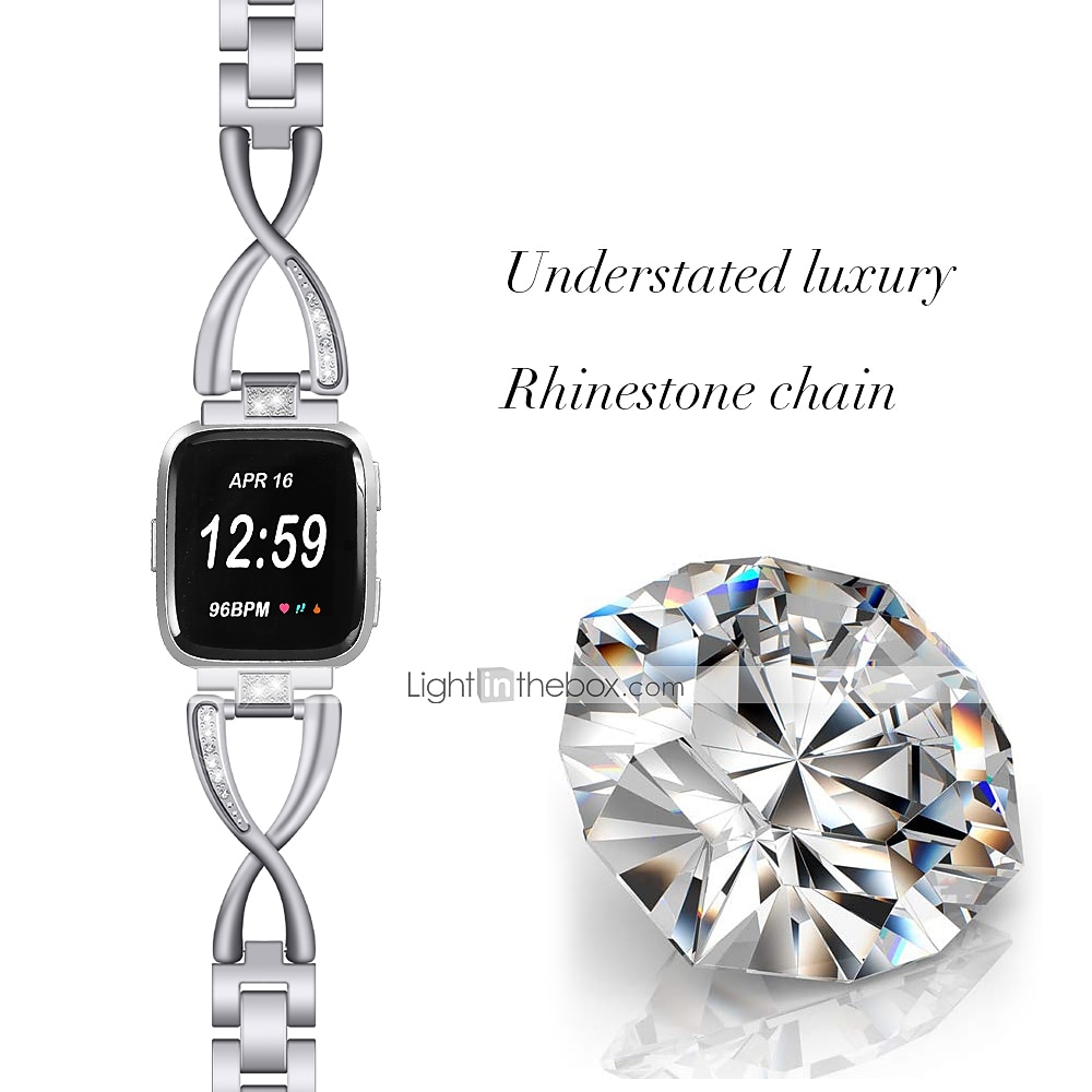 Watch Band for Fitbit Versa 2 / Versa Lite / Versa SE / Versa Stainless Steel Rhinestone Replacement  Strap Bling Diamond Jewelry Bracelet Wristband 2025 - $20.99 –P1