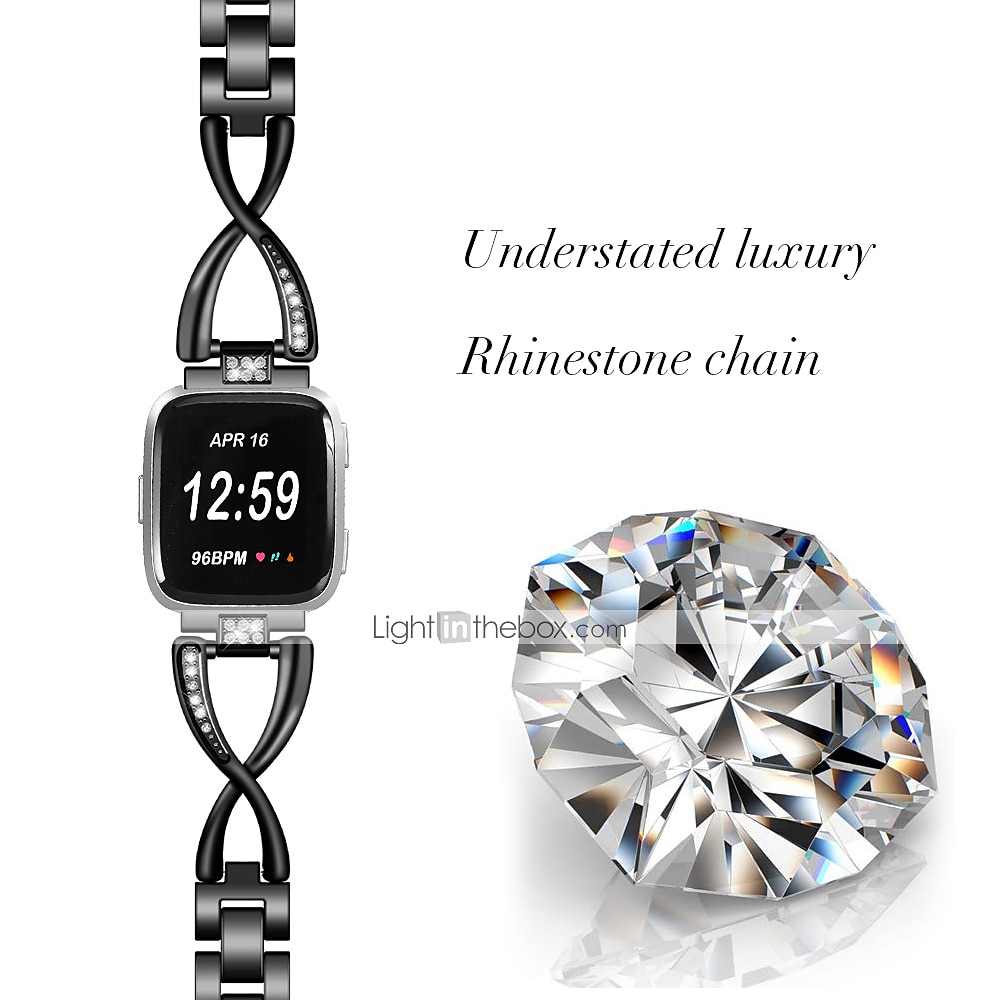Watch Band for Fitbit Versa 2 / Versa Lite / Versa SE / Versa Stainless Steel Rhinestone Replacement  Strap Bling Diamond Jewelry Bracelet Wristband 2025 - $20.99 –P3