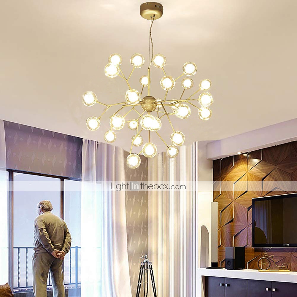 Κρεμαστό led πολυελαίου 27 φωτός 75 cm ελαφρύ μεταλλικό γυαλί βαμμένο σπούτνικ φινιρίσματα καλλιτεχνική σφαίρα 110-120v 220-240v 2026 - $699.99 –P3