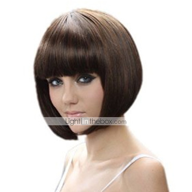 Perruque Synthétique Droit Bob Coupe Carré Coupe Droite Fabriqué à la machine Perruque Court Marron Cheveux Synthétiques 13 pouce Femme Meilleure qualité Marron / Usage quotidien de 2025 ? $17.49 –P1
