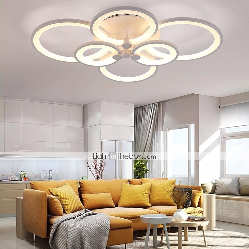 6-Light LED Dimmable Ceiling Light Flush Mount Lights Circle Design Modern Style Simplicity Acrylic 90W Living Room Dining Room Bedroom Light Fixture ONLY DIMMABLE WITH REMOTE CONTROL 2026 - $184.99 –P8
