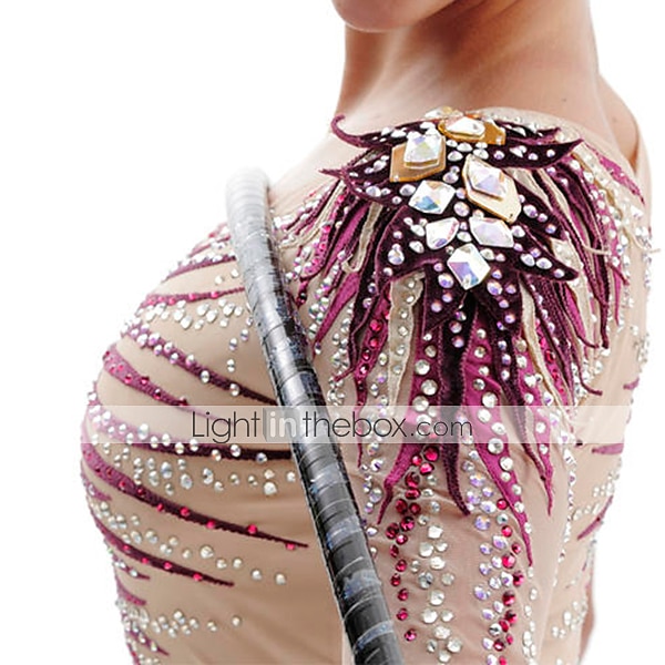 Jumpsuit Rhythmic Gymnastics Leotards Women's Girls' Leotard Spandex High Elasticity Handmade Sleeveless Competition Dance Rhythmic Gymnastics Artistic Gymnastics Purple 2025 - $337.49 –P3