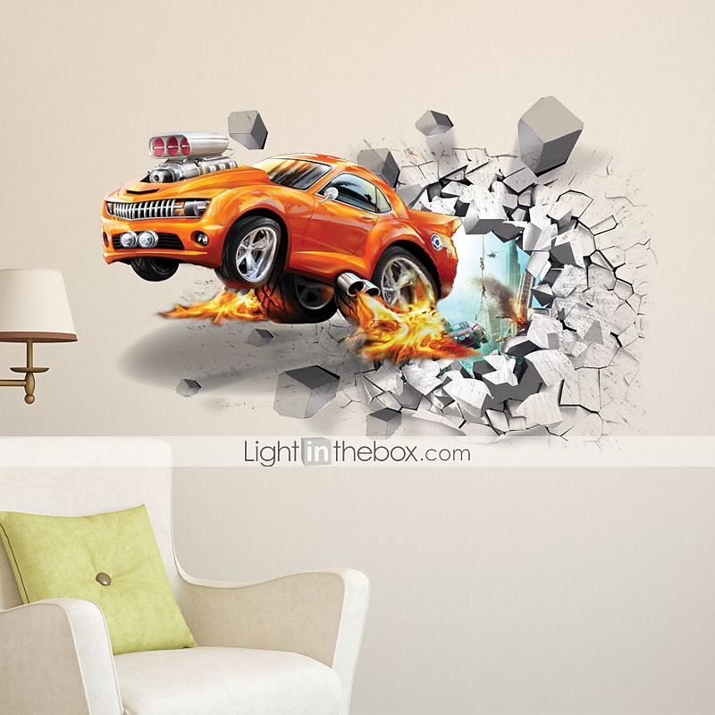 Papier peint 3D personnalisé voiture orange