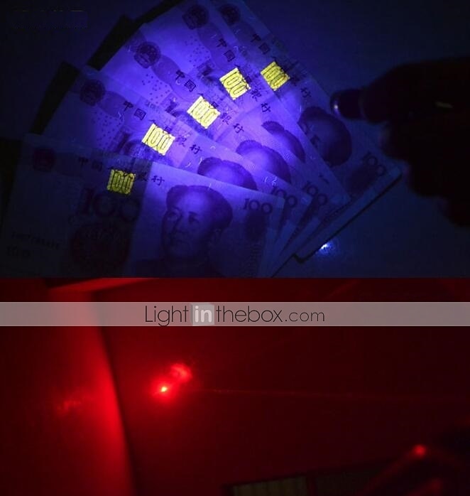 3ks mini lezecká spona laserové pero ukazovátko vedlo baterku uv baterka světlo s přívěskem na pracovní táboření kapsa vedla pero náhodná barva 2025 - $12.99 –P2