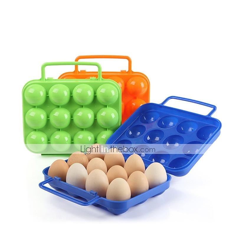 iTemer 6 Grids Eggs Storage Box with Handle Portable Plastic Eggs Storage Container Outdoor Camping Carrier Blue