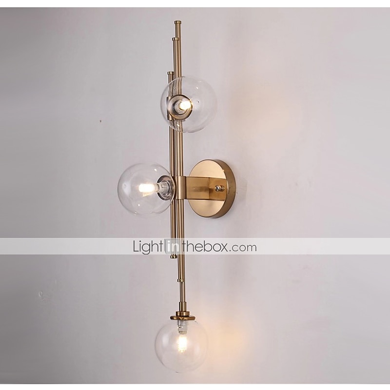 aplic led de perete 3 lumini aplice de perete din sticlă la mijlocul secolului corpuri de iluminat de perete glob modern labota de baie cu abajur de sticlă aplice de perete de interior pentru 2025 - $215.69 –P11
