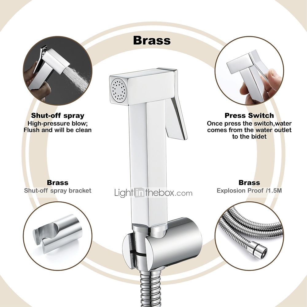 Single Hole Bidet Electroplated Toilet Handheld Bidet Sprayer Self-Cleaning Contemporary 2025 - $59.99 –P4