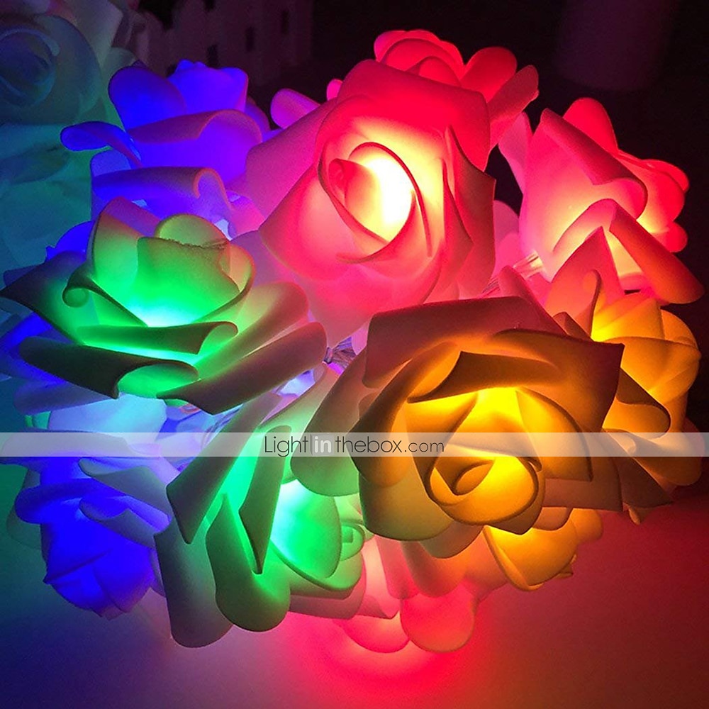 ghirlanda di fiori artificiali rosa lucine bouquet di luci per corde per la decorazione di san valentino di nozze 1m 10 leds del 2025 a $7.99 –P11
