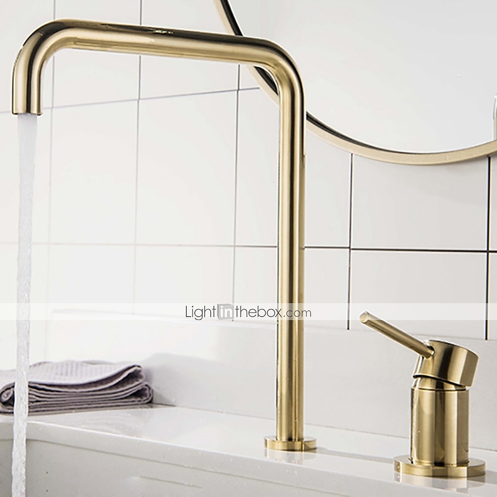 Robinet de lavabo de salle de bain, finition noir/chrome/or brossé/or rose répandu mitigeur de lavabo à deux trous mitigeur de lavabo robinet de salle de bain avec interrupteur chaud et froid de 2025 ? $178.99 –P7