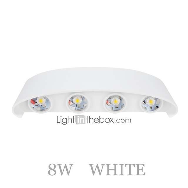 outdoor wandlampen 8w led aluminium wandlamp blaker indoor up down ip65 waterdicht wit zwart modern voor patio slaapkamer gangpad Pathway badkamer licht 2026 - $17.99 –P12