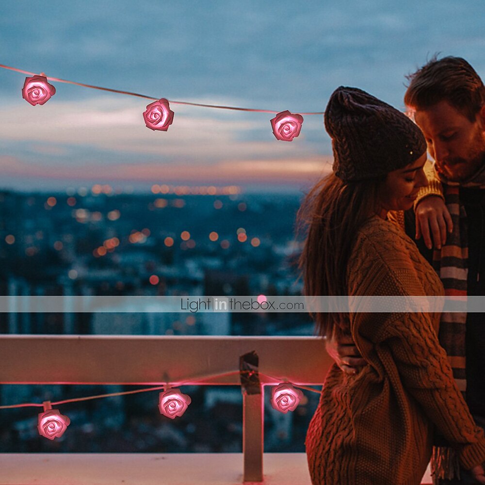 ros slingor 3m 30 leds inomhus alla hjärtans bröllopsfödelsedag årsdag blomlökar dekoration 2025 - $19.99 –P9