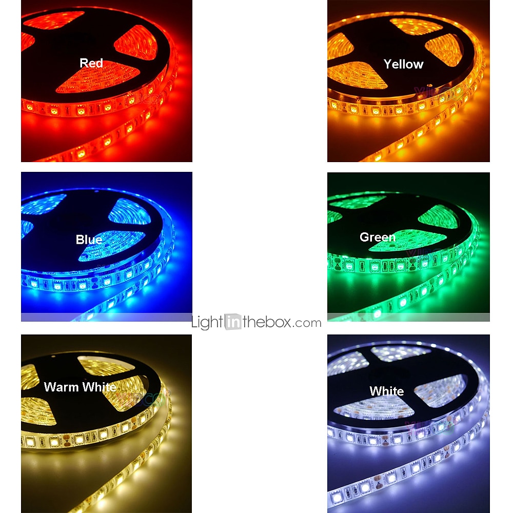 Bande lumineuse LED 12 V DC 5,5 x 2,1 mm, connecteur SMD 2835, 16,6 pi, 5 mètres, ruban lumineux adapté à la maison, à la cuisine, aux fêtes, à Noël, etc. (sans adaptateur secteur) de 2025 ? $8.49 –P1