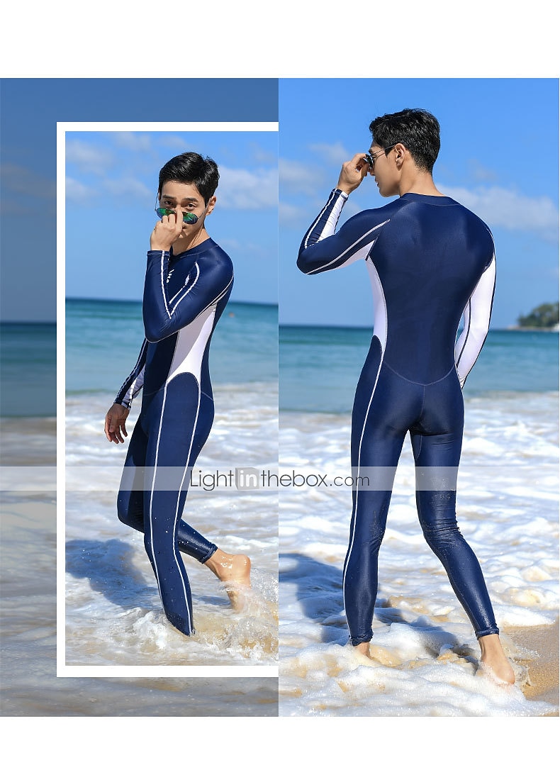 Rashguard heren duikpak zwemkleding voor het hele lichaam upf50+ badpak met ritssluiting aan de voorkant uv-zonbescherming ademend hoge elasticiteit lange mouwen - zwemmen duiken surfen snorkelen 2025 - $45.99 –P3