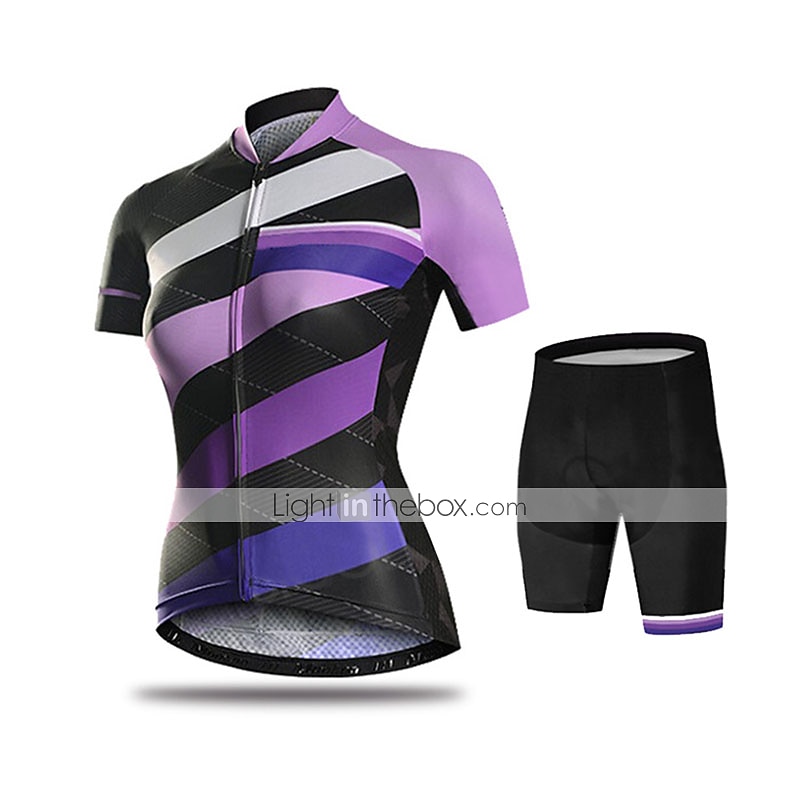 Mujer Maillot de Ciclismo con Culotte Manga Corta MTB Bicicleta Montaña Ciclismo Carretera Verano Primavera Otoño Rosa Morado Naranja Color sólido Rayas Retazos Bicicleta Almohadilla 3D Ciclismo 2026 - $56.99 –P11