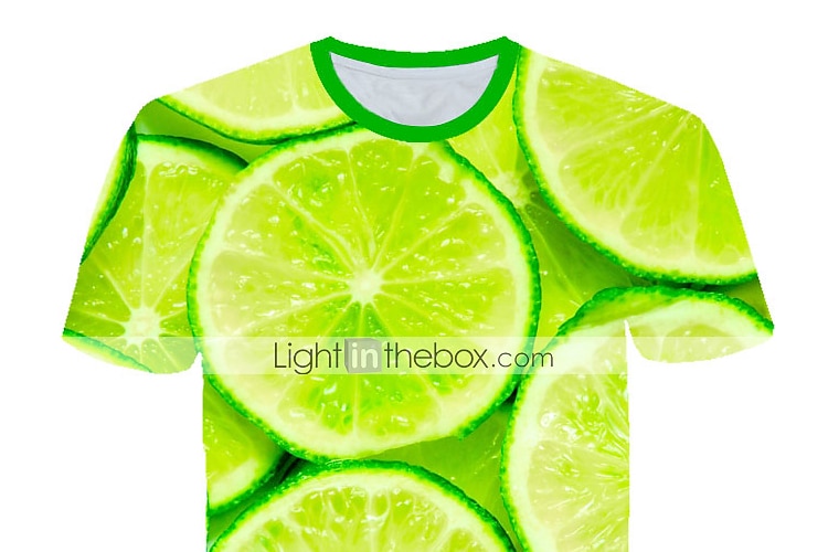Hombre Bloque de color Fruta 3D Camiseta Manga Corta Camiseta Escote Redondo Camisa Exagerado Básico Diario Deportes Verde Claro Ropa Talla Grande S L XL 2XL 3XL 2025 - $17.99 –P1
