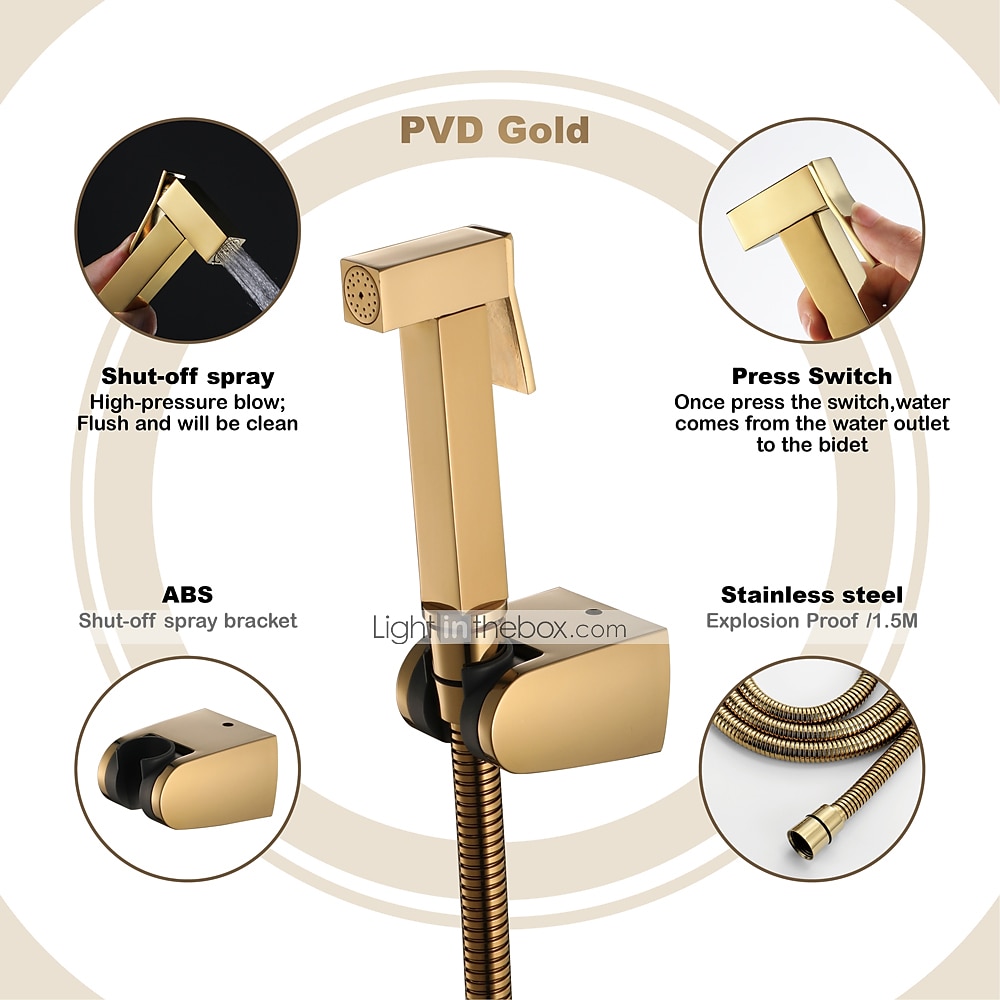 Single Hole Bidet Electroplated Toilet Handheld Bidet Sprayer Self-Cleaning Contemporary 2025 - $59.99 –P16