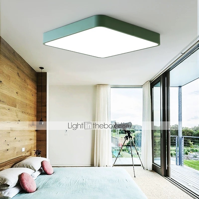 2026年 40cmのモダンな北欧LEDシーリングライトスクエアデザインフラッシュマウントライトメタル220-240v  コレクション – $119.99 –P13
