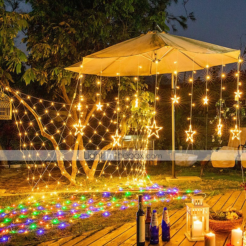 1.5x1.5M LED Net Lights, Waterproof Outdoor String Lights, Multi-color Fairy Curtain Lights for Christmas, Wedding, Garden and Holiday Decoration 2025 - $12.99 –P4