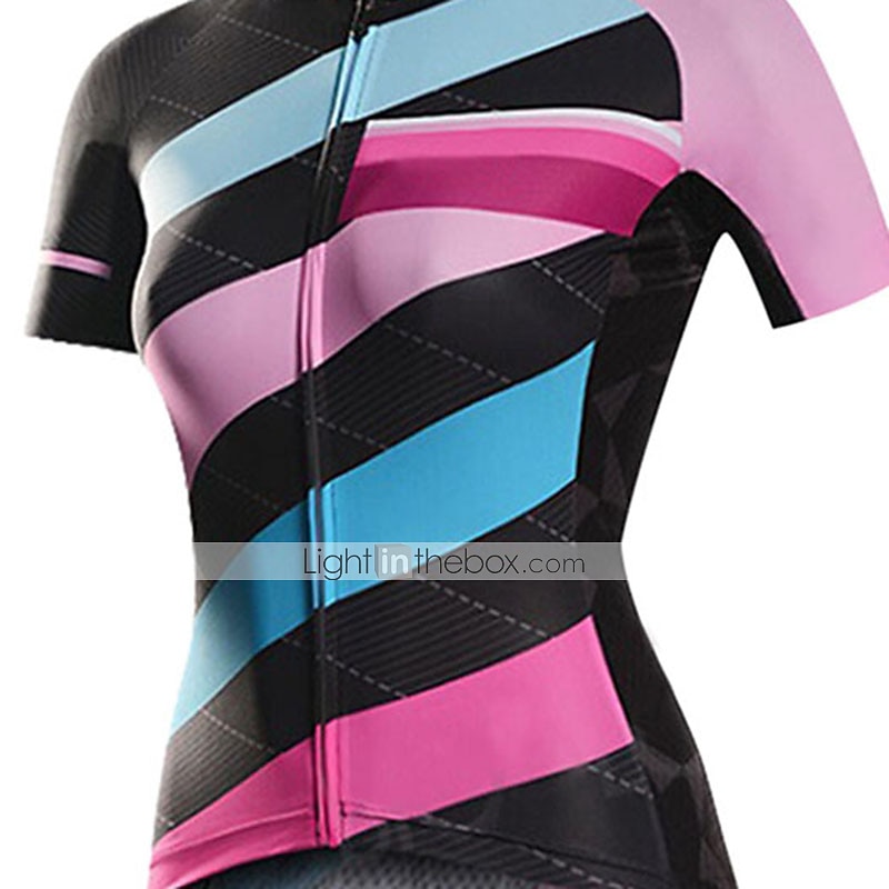 Mujer Maillot de Ciclismo con Culotte Manga Corta MTB Bicicleta Montaña Ciclismo Carretera Verano Primavera Otoño Rosa Morado Naranja Color sólido Rayas Retazos Bicicleta Almohadilla 3D Ciclismo 2026 - $56.99 –P4