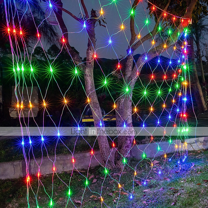 1.5x1.5M LED Net Lights, Waterproof Outdoor String Lights, Multi-color Fairy Curtain Lights for Christmas, Wedding, Garden and Holiday Decoration 2025 - $12.99 –P2