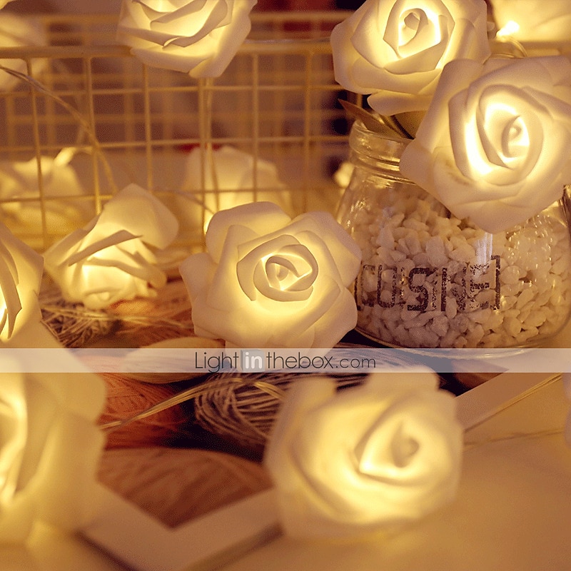 ghirlanda di fiori artificiali rosa lucine bouquet di luci per corde per la decorazione di san valentino di nozze 1m 10 leds del 2025 a $7.99 –P5