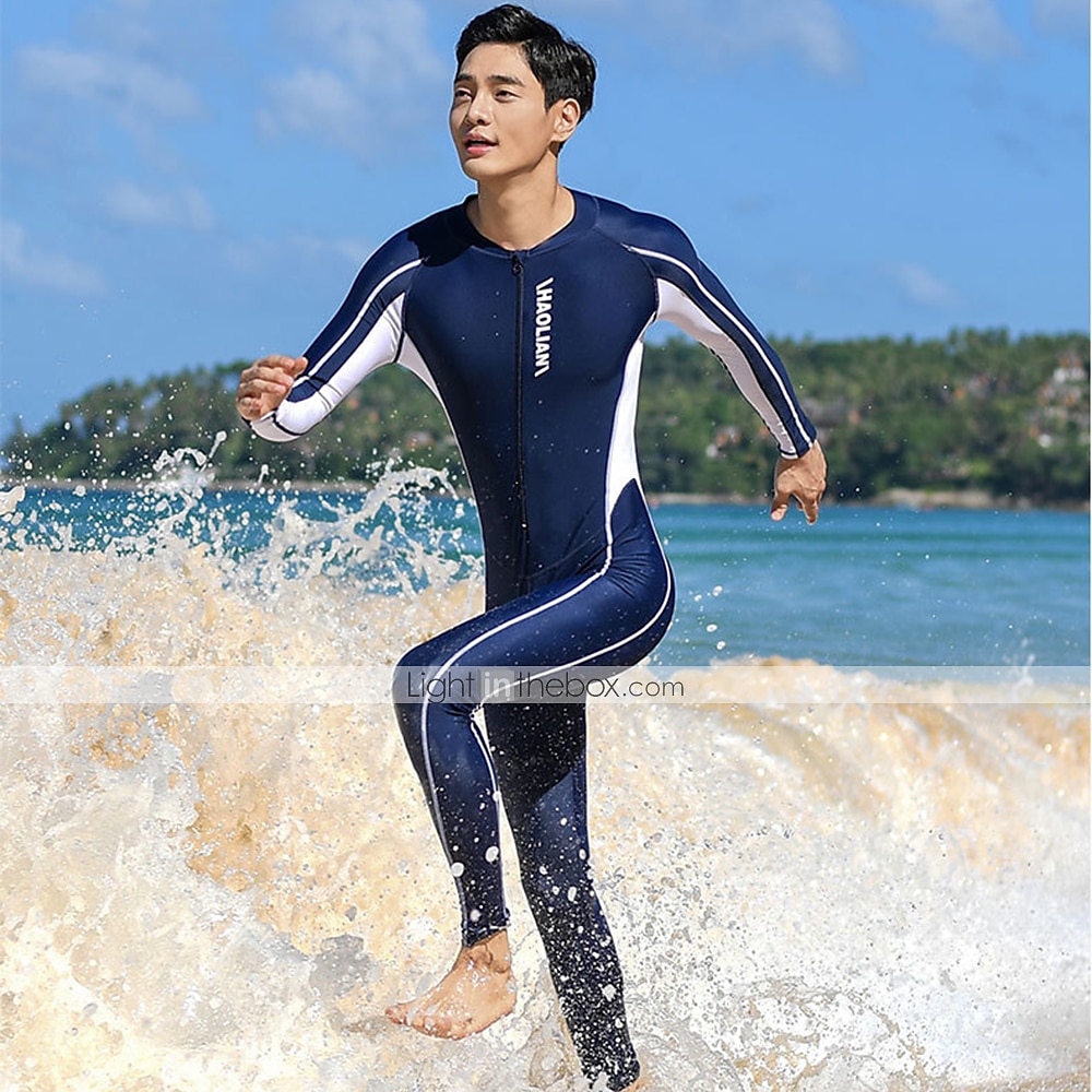 Rashguard heren duikpak zwemkleding voor het hele lichaam upf50+ badpak met ritssluiting aan de voorkant uv-zonbescherming ademend hoge elasticiteit lange mouwen - zwemmen duiken surfen snorkelen 2025 - $45.99 –P6