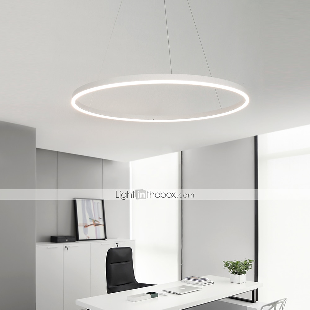 80CM LED Pendant Light Geometrical Circle Design Nordic Modern Simple for Dinning Room Bedroom Entry Aluminum Frame Acrylic Black White Gold Coffee 40W 2025 - $279.99 –P4