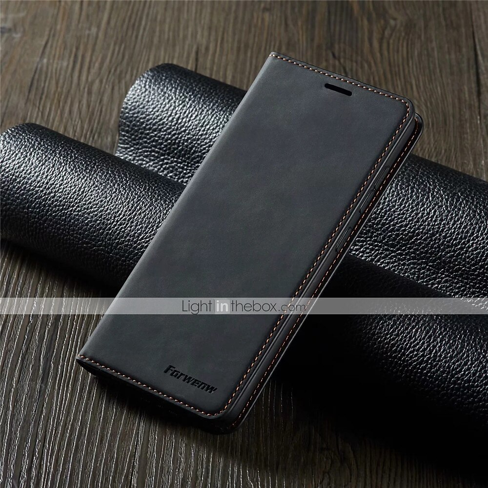 Phone Case For Samsung Galaxy S24 S20 Plus S20 Ultra S20 S25 Ultra Full Body Case Leather Flip Flip Card Holder Magnetic Solid Colored PU Leather 2025 - $18.99 –P7
