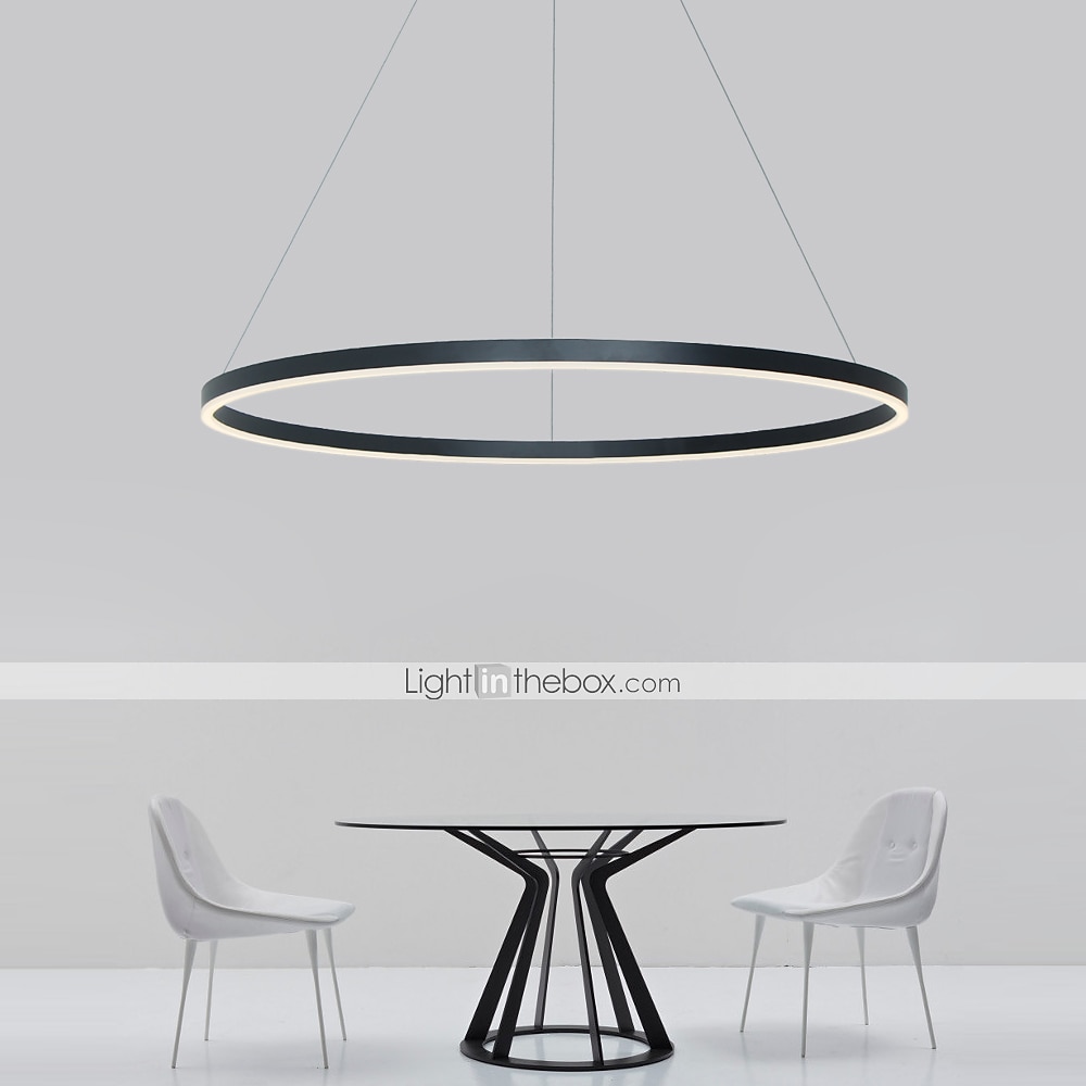 80CM LED Pendant Light Geometrical Circle Design Nordic Modern Simple for Dinning Room Bedroom Entry Aluminum Frame Acrylic Black White Gold Coffee 40W 2025 - $279.99 –P2