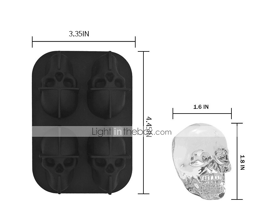 4 Ice Cube Skull Ball Skeleton Mold DIY Skull Ice Box Silicone Mold DIY Homemade for Party Bar Halloween 2025 - $6.99 –P6