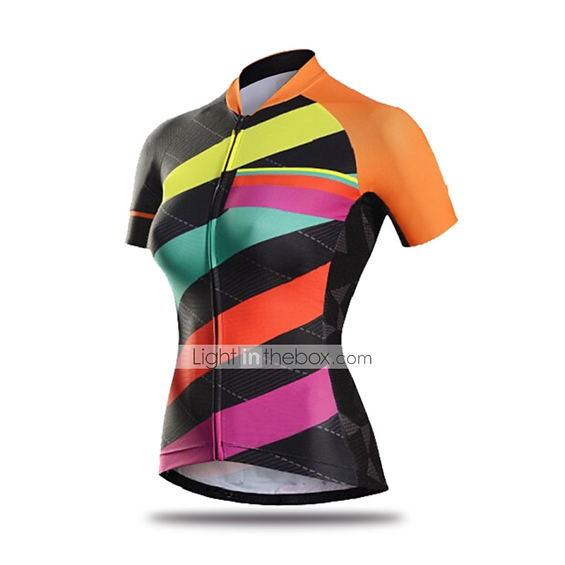 Mujer Maillot de Ciclismo con Culotte Manga Corta MTB Bicicleta Montaña Ciclismo Carretera Verano Primavera Otoño Rosa Morado Naranja Color sólido Rayas Retazos Bicicleta Almohadilla 3D Ciclismo 2026 - $56.99 –P7