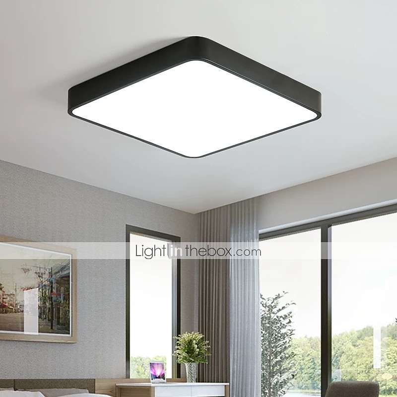 2026年 40cmのモダンな北欧LEDシーリングライトスクエアデザインフラッシュマウントライトメタル220-240v  コレクション – $119.99 –P3