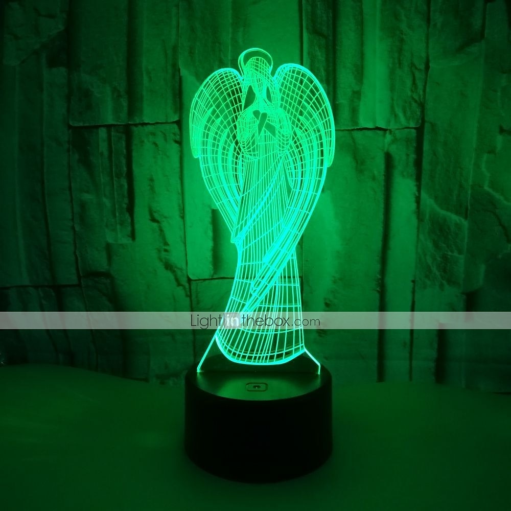 Engel 3D nattlys Natt Lys Fargeskiftende Med USB-port Usb 1 stk 2025 - $14.99 –P5