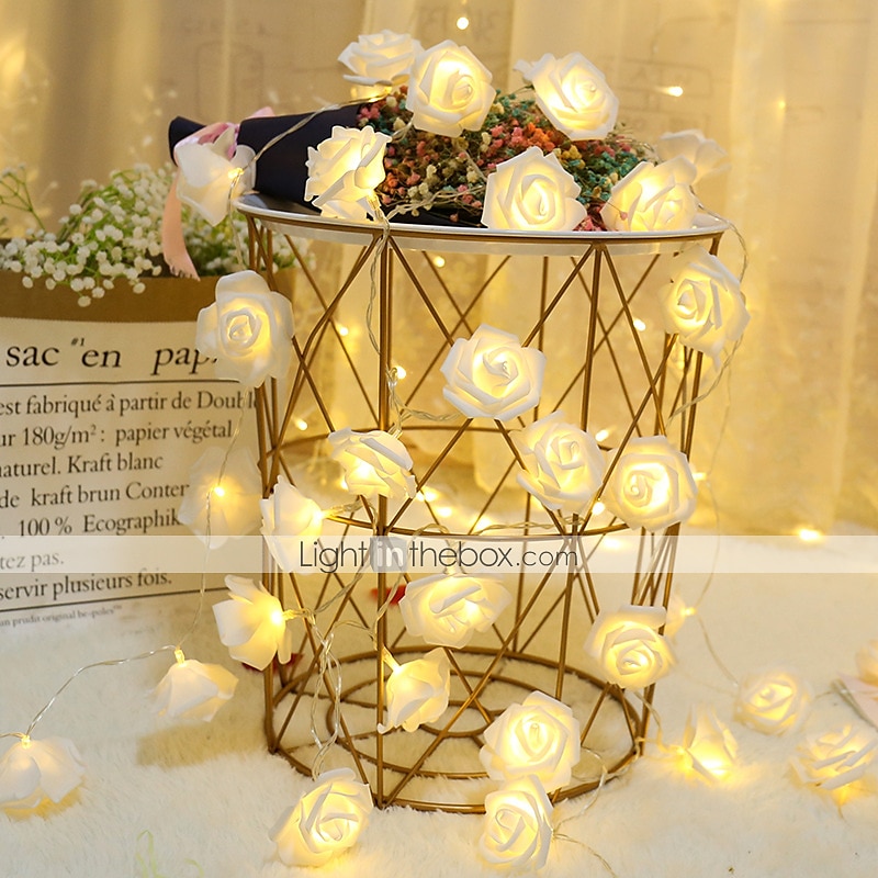 ghirlanda di fiori artificiali rosa lucine bouquet di luci per corde per la decorazione di san valentino di nozze 1m 10 leds del 2025 a $7.99 –P3