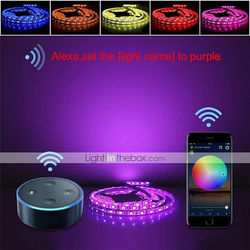32.8Ft 10M Smart WiFi LED Light Strip RGB Tiktok Light Waterproof 5050 300LEDs Work with Alexa Google With 24 Keys Remote Control 2025 - $55.99 –P10