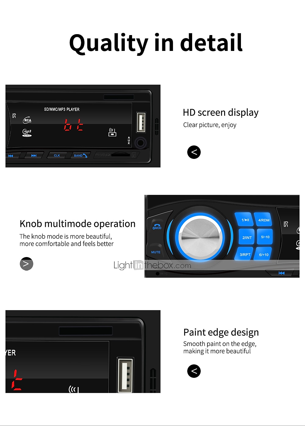 SWM 8013 No 1 DIN Other OS Car MP3 Player Micro USB / MP3 / Built-in Bluetooth for universal RCA / Mini USB / Other Support MP3 / WMA / WAV / SD / USB Support / Radio / SD Card 2025 - $31.99 –P4